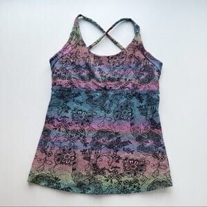 Vintage Y2K Rainbow Tie Dye Foral Tank